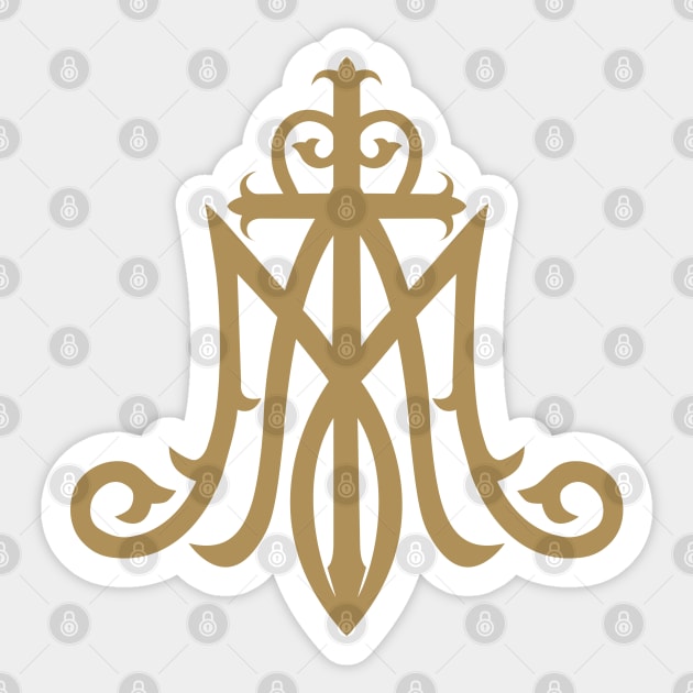 Virgin Mary Monogram Ave Maria Sticker by Beltschazar